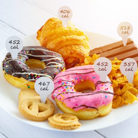 Gogoși, cocolată și alte alimente care îngrați cu etichete cu caloriile conținute